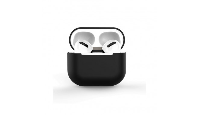 Case for AirPods Pro Silicone Soft Earphone Cover Black (Case C)