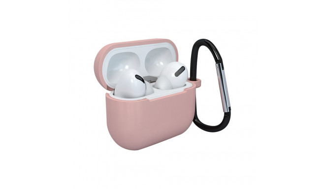 Case for AirPods 3 silicone soft case for headphones + keychain lobster clasp pendant pink (case D)
