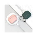 Case for AirPods 3 silicone soft case for headphones + keychain lobster clasp pendant pink (case D)
