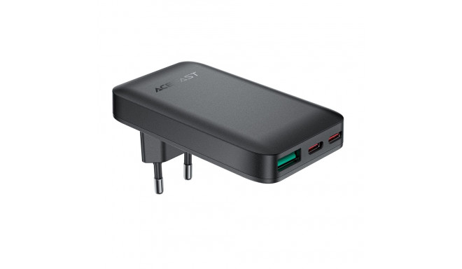 Acefast A100 65W GaN 2 USB-C+ USB-A Charger Ultra Slim - Black