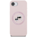 Karl Lagerfeld Silicone Karl&Choupette Heads MagSafe iPhone 16e Case - Pink