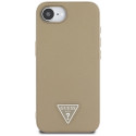 Guess Grained Triangle MagSafe case for iPhone 16e - brown