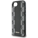 DKNY Leather Checkered Mono Pattern MagSafe iPhone 16e Case - Black