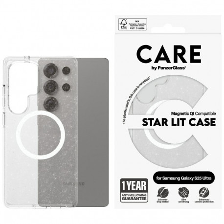 CARE by PanzerGlass Flagship Urban Combat StarLight White QI Case for Samsung Galaxy S25 Ultra - Tra