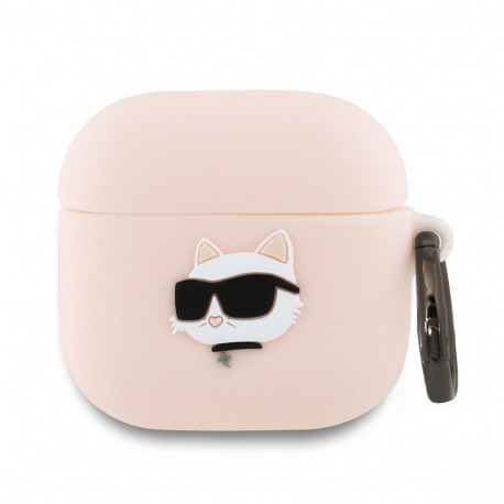 Karl Lagerfeld Silicone Choupette Head 3D Case for AirPods 4 - Pink