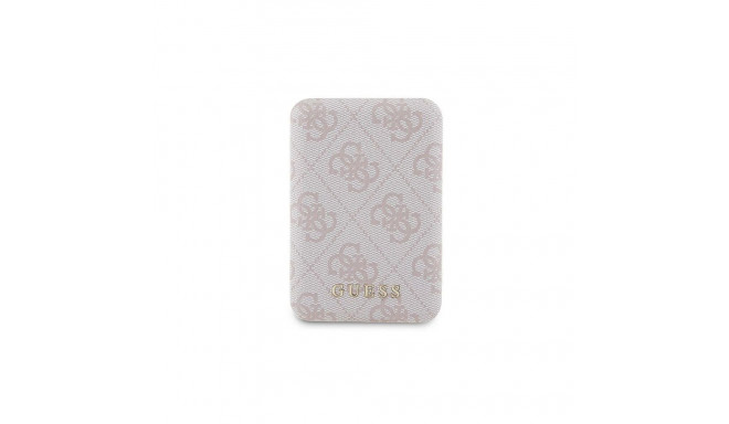Guess Powerbank inductive 15W GUPB5FP4EMGP 5000mAh pink/pink 4G Leather Metal Logo MagSafe