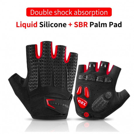 Rockbros S169BR XL cycling gloves with gel inserts - black and red