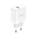 Dudao A20EU USB-A 18W wall charger - white + USB-A - USB-C cable