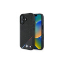 BMW M Perforated Tricolor Line MagSafe iPhone 16 Case - Black