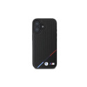 BMW M Perforated Tricolor Line MagSafe iPhone 16 Case - Black
