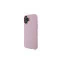 Guess Grained Gold Ring MagSafe iPhone 16 Plus Case - Pink