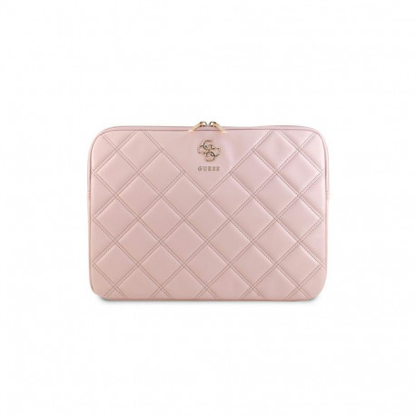 Guess Quilted 4G cover for a 14" laptop - pink