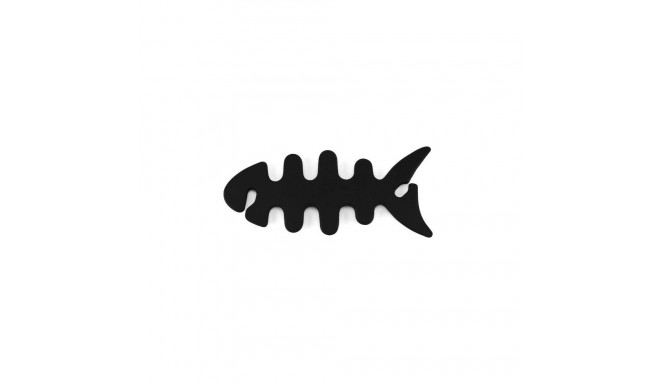 Fish-shaped headphone cable wrap - black