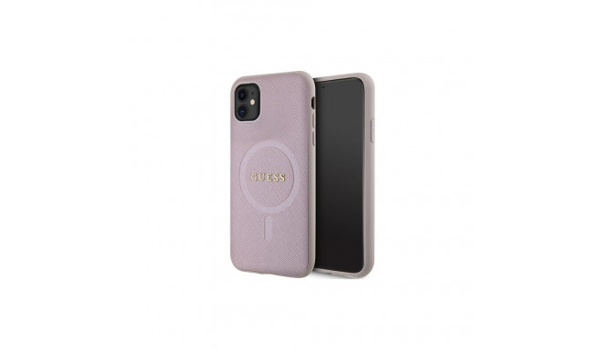 Guess GUHMN61PSAHMCP case for iPhone 11 / Xr - pink Saffiano MagSafe