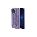Guess Sequin Script Metal case for iPhone 15 - purple