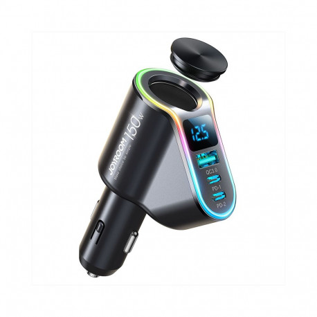 Joyroom Fast Car Charger 4in1 USB-A QC3.0 / 2xUSB-C PD 150W Black (JR-CL21)