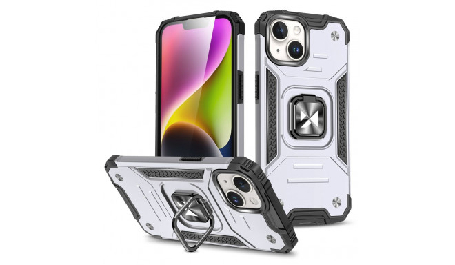 Wozinsky Ring Armor iPhone 15 Plus iPhone 15 Plus Ring Armor Case - Silver