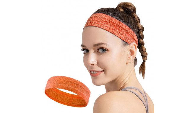 Elastic fabric headband for running fitness orange
