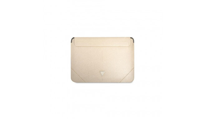 Guess Saffiano Triangle Logo case for a 16" laptop - beige