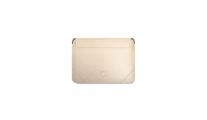 Guess Saffiano Triangle Logo case for a 14" laptop - beige