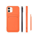 Card Case Silicone Wallet Case with Card Slot Documents for Samsung Galaxy A22 4G Black