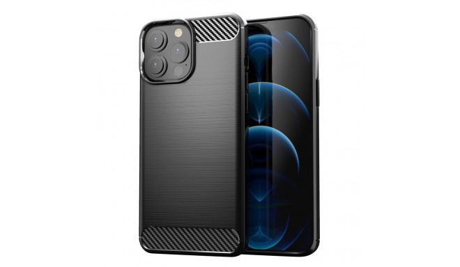 Carbon Case Flexible Cover TPU Case for iPhone 13 Pro black