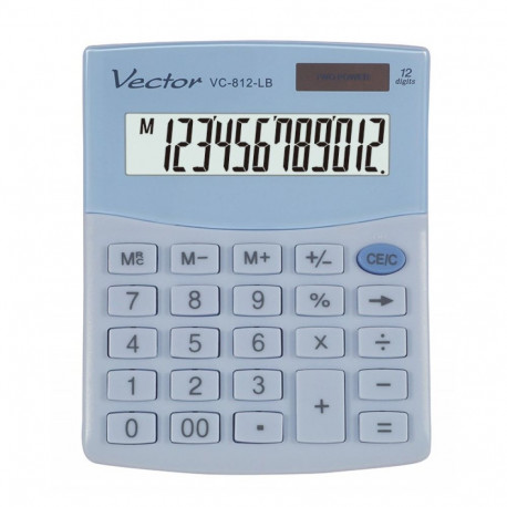 VECTOR OFFICE kalkulaator, KAV VC-812 LB, helesinine