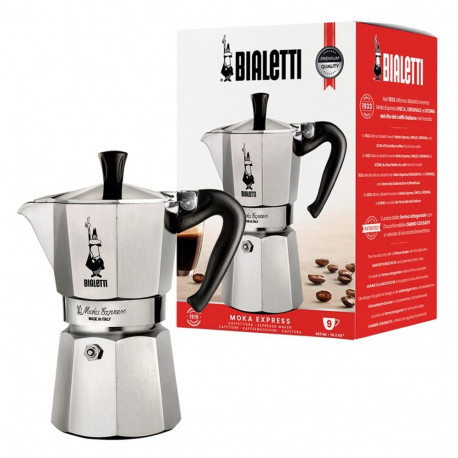 Bialetti Moka Express mokakann 0.55 L must, hõbedane