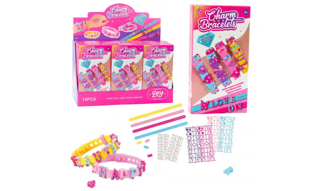 Zestaw Bransoletek DIY Zawieszki Litery 4 Bransoletki Regulowane