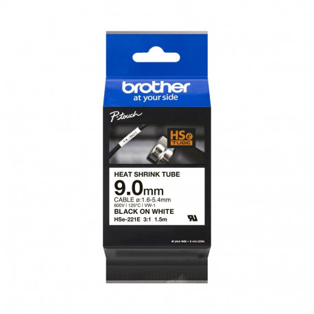 Brother termokahanev toru rull 0.9cm x 1.5m, must valgel