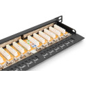 "DIGITUS Patchpanel 0,5HE 24-Port Cat6 geschirmt schwarz"