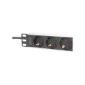 10” Socket Strip with Aluminum Profile, 4-way safety sockets | DN-95418