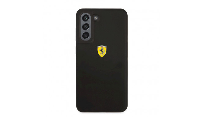 Ferrari vedelast silikoonist metallist logoga ümbris Samsung Galaxy S21 FE 5G must