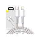 USB-C to Lightning Baseus High Density Braided Cable, 20W, PD, 2m (white)