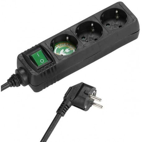 Vivanco extension cord 3 sockets 1.4m, black