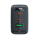 Acefast fast charger GaN (2xUSB-C / USB-A) PPS / PD / QC4+ 65W black (A41)