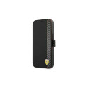 Ferrari FESAXFLBKP13SBK iPhone 13 mini 5.4" black/black book On Track Carbon Stripe
