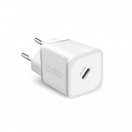 SBS TETRGAN1C20W 20W GaN Wall Charger with Power Delivery - White