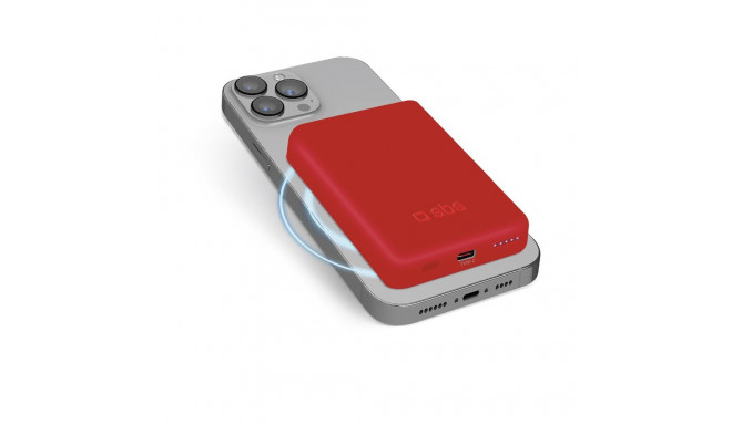 Powerbank SBS TEBB5000MAG1CR 5000 mAh compatible with MagSafe - red