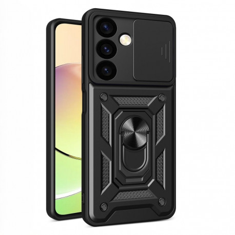 Hybrid Armor Camshield Case for Xiaomi POCO C65 / Redmi 13C Armored Case with Camera Protector - Bla