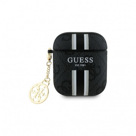 Guess GUA2P4RPSK AirPods 1/2 cover black/black 4G Printed Stripes Charm