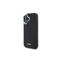 DKNY Plain Silver Logo MagSafe iPhone 16 Case - Black