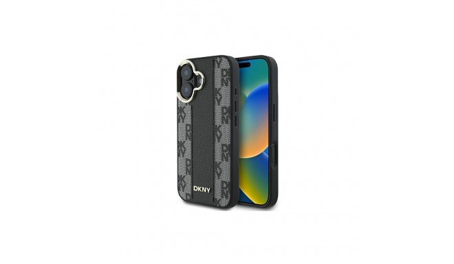 DKNY Checkered Pattern Magsafe iPhone 16 Case - Black