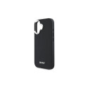 DKNY Plain Silver Logo MagSafe iPhone 16 Case - Black