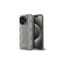 DKNY Leather Checkered Mono Pattern MagSafe iPhone 15 Pro Max Case - Beige