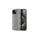 DKNY Leather Checkered Mono Pattern MagSafe iPhone 14 Case - Beige