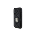 DKNY Quilted Stack Logo iPhone 16 Case - Black