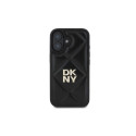 DKNY Quilted Stack Logo iPhone 16 Case - Black