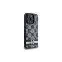 DKNY Checkered Pattern & Printed Stripes case for iPhone 16 Pro Max - black