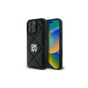 DKNY Quilted Stack Logo iPhone 16 Pro Case - Black